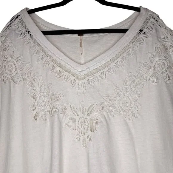 Free People Lyla Top Ivory Crochet Size S Boho, Casual, Coastal - Picture 3 of 13